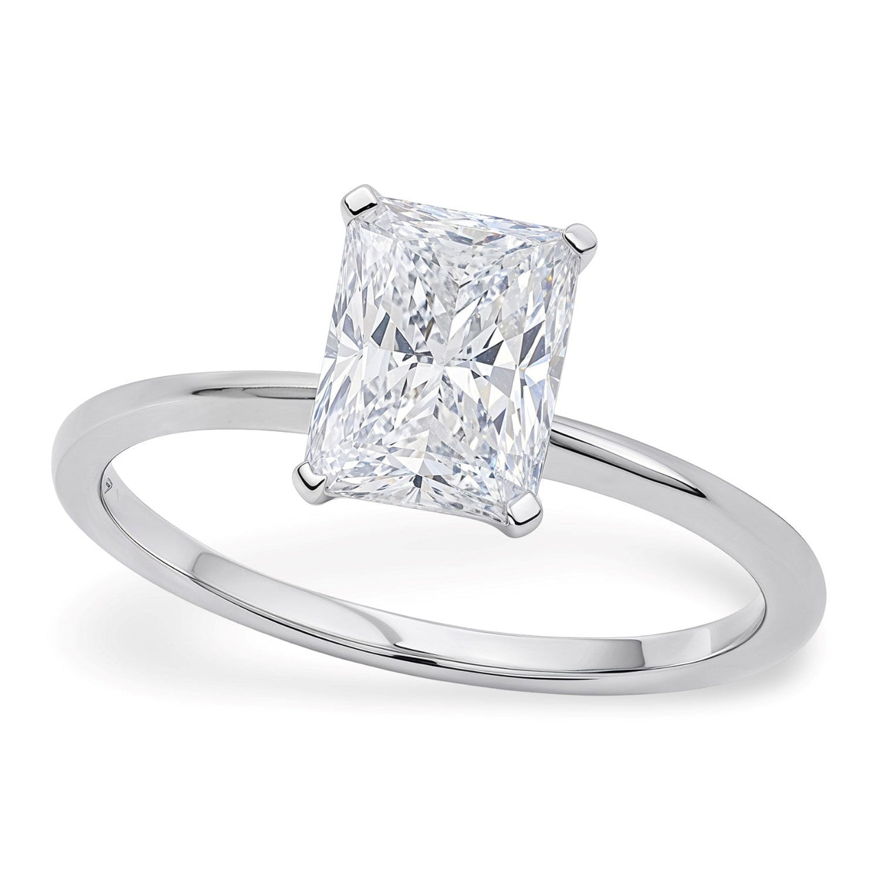 2 Carat Radiant Lab Grown IGI G/VS1 Diamond Solitaire Ring in 10K White Gold - KIAHMILLA