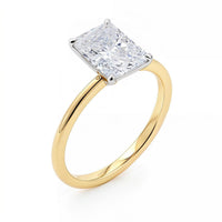2 Carat Radiant Lab Grown IGI G/VS1 Diamond Solitaire Ring in 10K Yellow Gold - KIAHMILLA