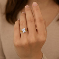 2 Carat Radiant Lab Grown IGI G/VS1 Diamond Solitaire Ring in 10K Yellow Gold - KIAHMILLA