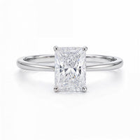 2 Carat Radiant Lab Grown IGI G/VS1 Diamond Solitaire Ring in 14K White Gold - KIAHMILLA