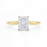 2 Carat Radiant Lab Grown IGI G/VS1 Diamond Solitaire Ring in 14K Yellow Gold - KIAHMILLA