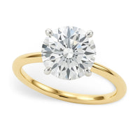 2 Carat Round Lab Grown IGI G/VS1 Diamond Solitaire Ring in 10K Yellow Gold - KIAHMILLA