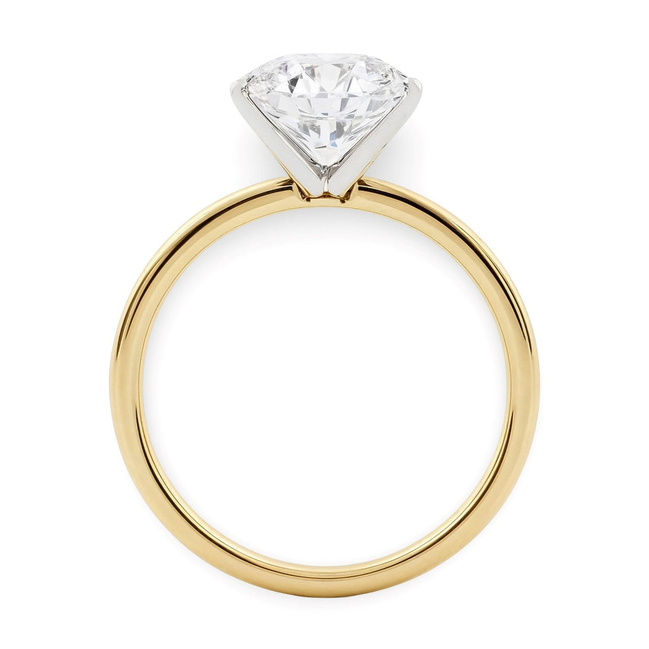 2 Carat Round Lab Grown IGI G/VS1 Diamond Solitaire Ring in 14K Yellow Gold - KIAHMILLA