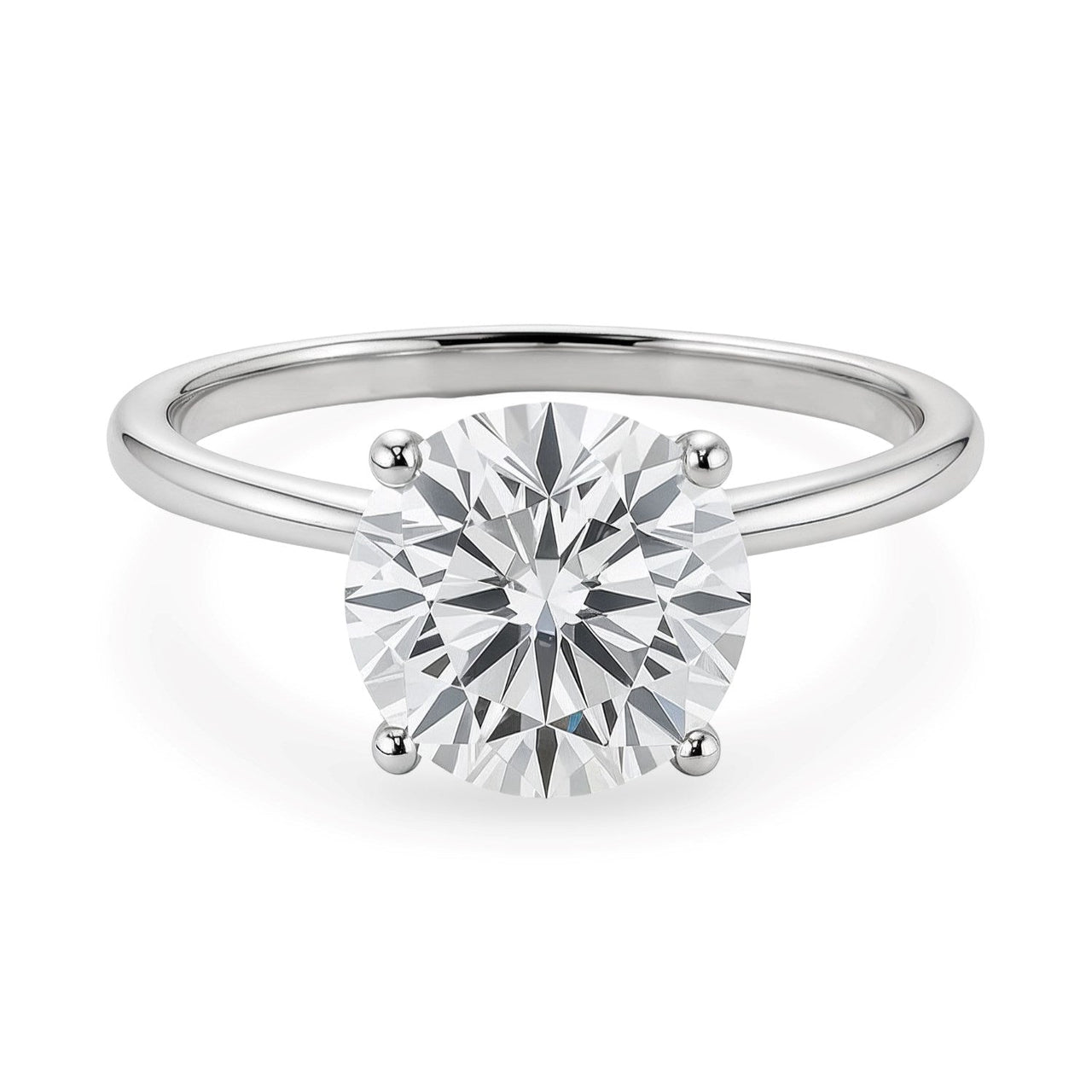 2 Carat Round Lab Grown IGI G/VS1 Diamond Solitaire Ring in Sterling Silver - KIAHMILLA