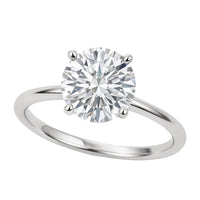 2 Carat Round Lab Grown IGI G/VS1 Diamond Solitaire Ring in Sterling Silver - KIAHMILLA