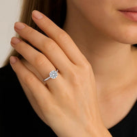2 Carat Round Lab Grown IGI G/VS1 Diamond Solitaire Ring in Sterling Silver - KIAHMILLA