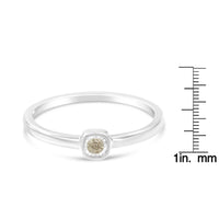 .925 Sterling Silver 1/20 Carat Diamond Square Cushion-Shaped Miracle Set Petite Fashion Promise Ring (J-K Color, I1-I2 Clarity)