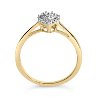 14K Yellow Gold Plated .925 Sterling Silver 1/10 Cttw Round-Cut Diamond Heart Engagement Ring (I-J Color, I3 Clarity)