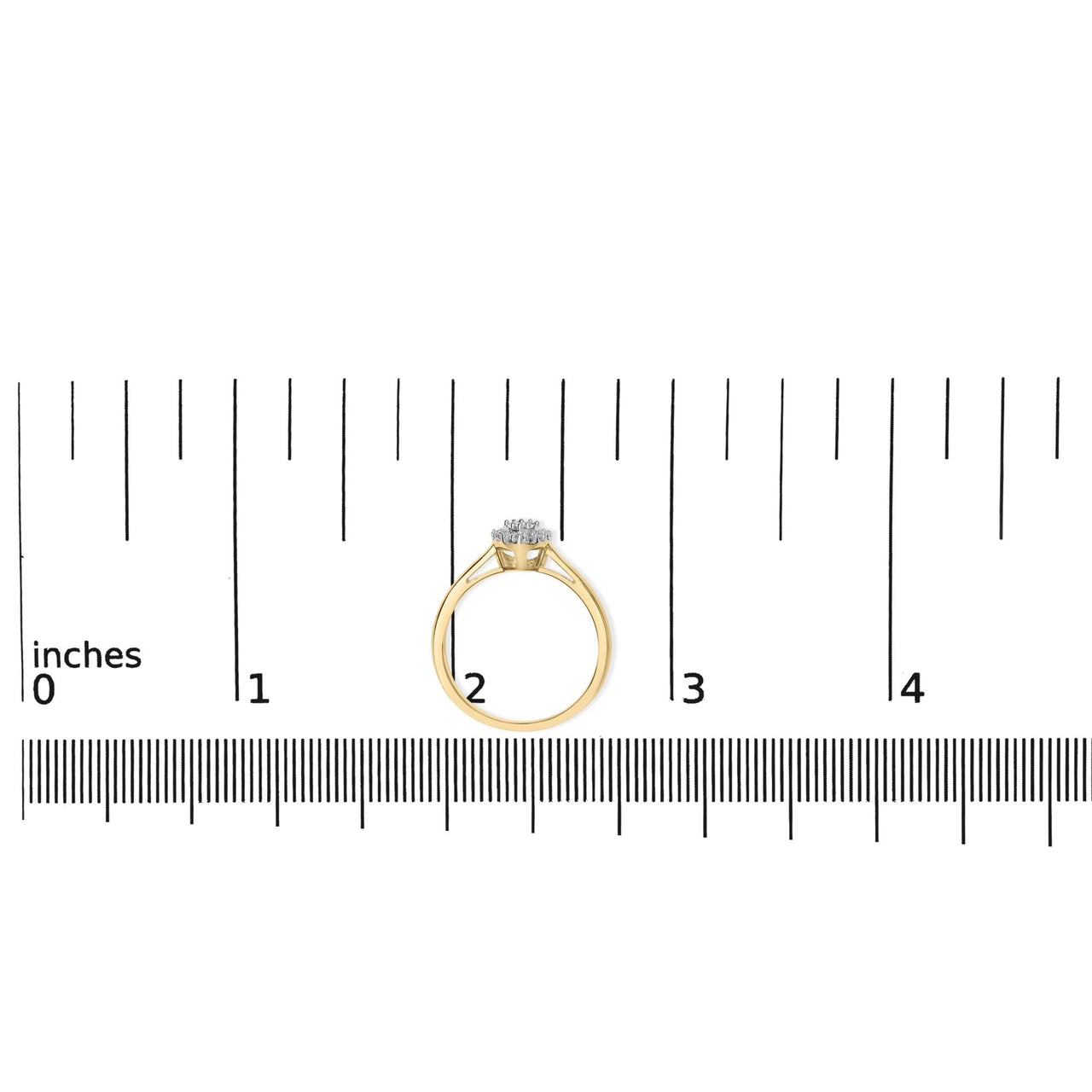 10K Yellow Gold 1/10 Cttw Diamond Heart and Halo Promise Ring