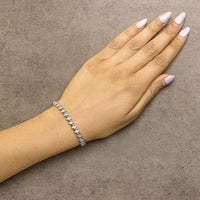 .925 Sterling SIlver 1.00 Cttw Marquise Link Bracelet