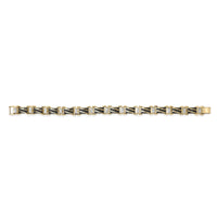 Men's 14K Yellow Gold Plated .925 Sterling Silver 2.0 Cttw Black Diamond Statement Link Bracelet