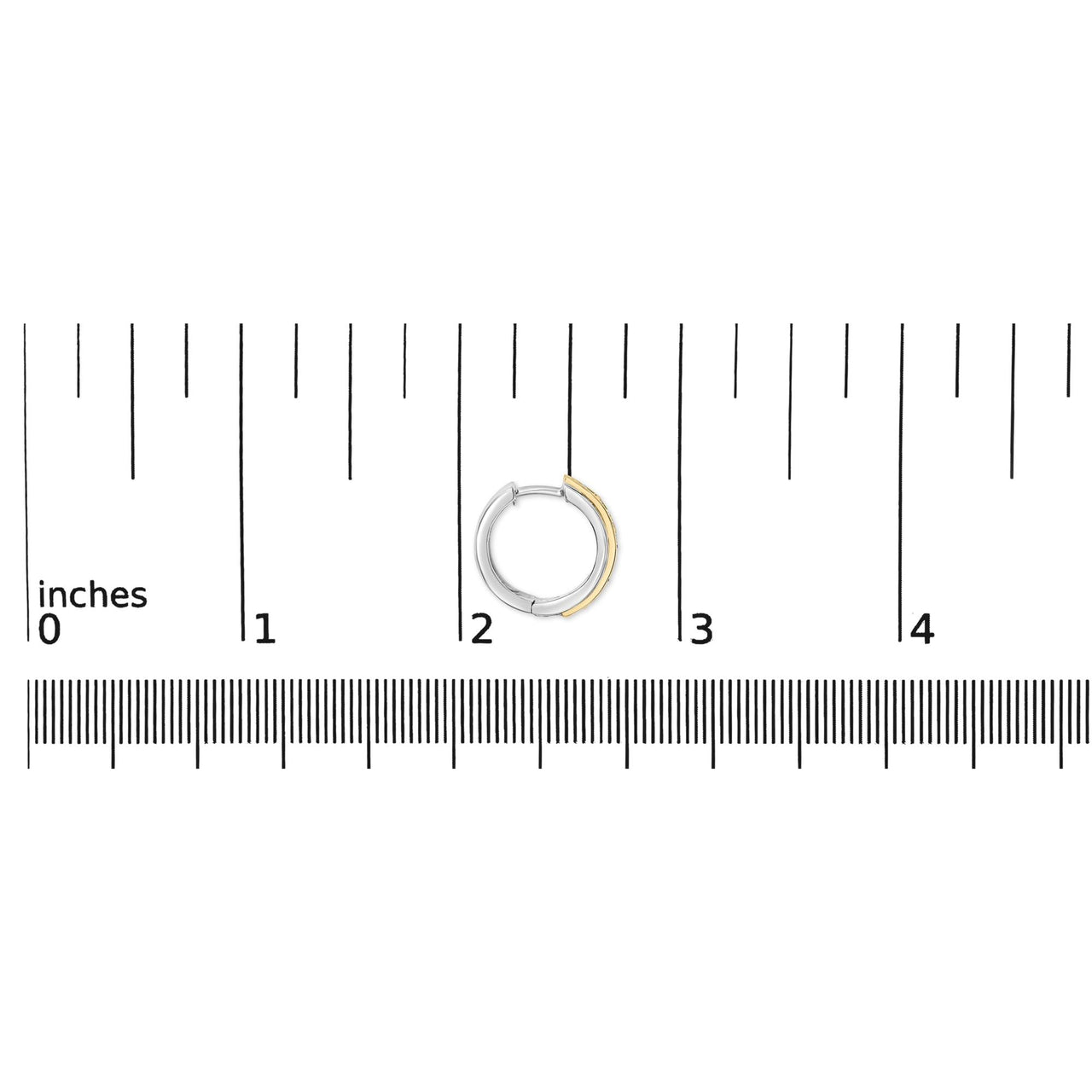 Two Tone .925 Sterling Silver 1/2 Cttw Diamond Square Box Huggie Hoop Earrings