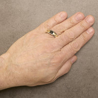 Men's 14K Yellow Gold Plated Sterling Silver 1/2 Cttw Black Diamond Band Ring