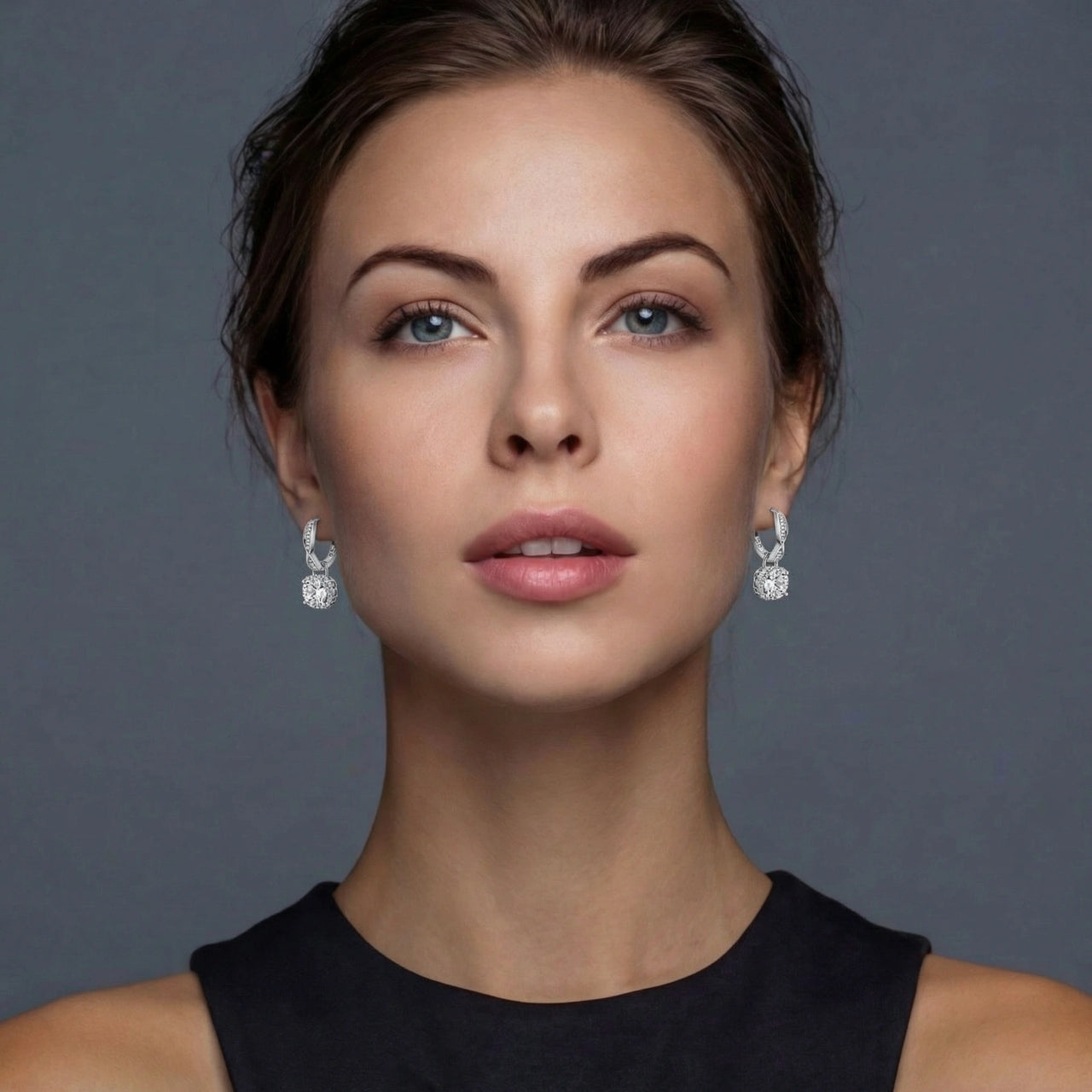 Twisted Infinity Halo Moissanite Earrings by KIAHMILLA