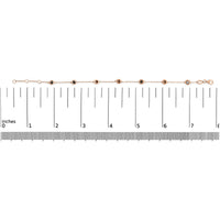 14K Rose Gold 1.00 Cttw Bezel Set Black Diamond 7 Station Link Bracelet (Black Color, I2-I3 Clarity) - 7.5
