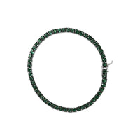 Men's .925 Sterling Silver Created Green Emerald Tennis Bracelet - 8.5