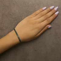Men's .925 Sterling Silver Created Green Emerald Tennis Bracelet - 8.5
