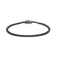 Black Rhodium Plated .925 Sterling Silver 5.00 Cttw Black Diamond Tennis Bracelet  (Black Color, I2-I3 Clarity) - 8.5 Inches