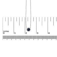 .925 Sterling Silver 7MM Bezel Set Created Gemstone Pendant Necklace - 18