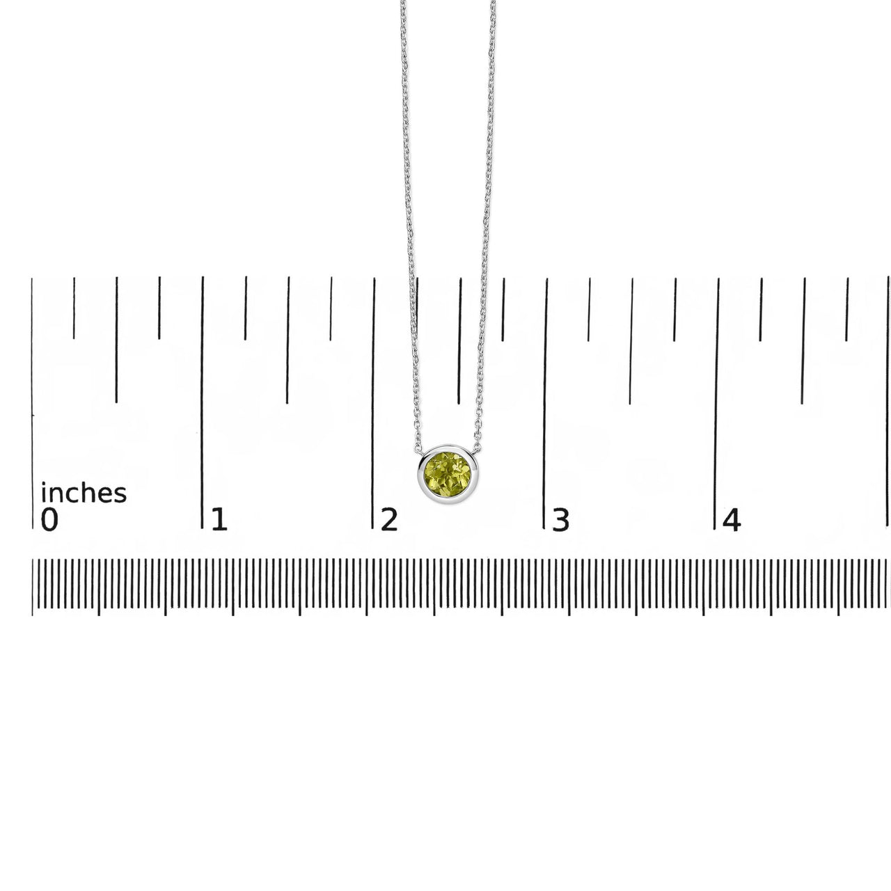 .925 Sterling Silver 7MM Bezel Set Created Gemstone Pendant Necklace - 18" Inches