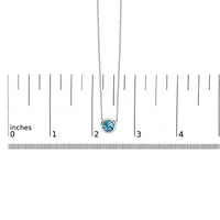 .925 Sterling Silver 7MM Bezel Set Created Gemstone Pendant Necklace - 18