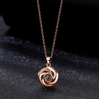 925 Silver Necklace Personalized Flower Projection Photo Necklace