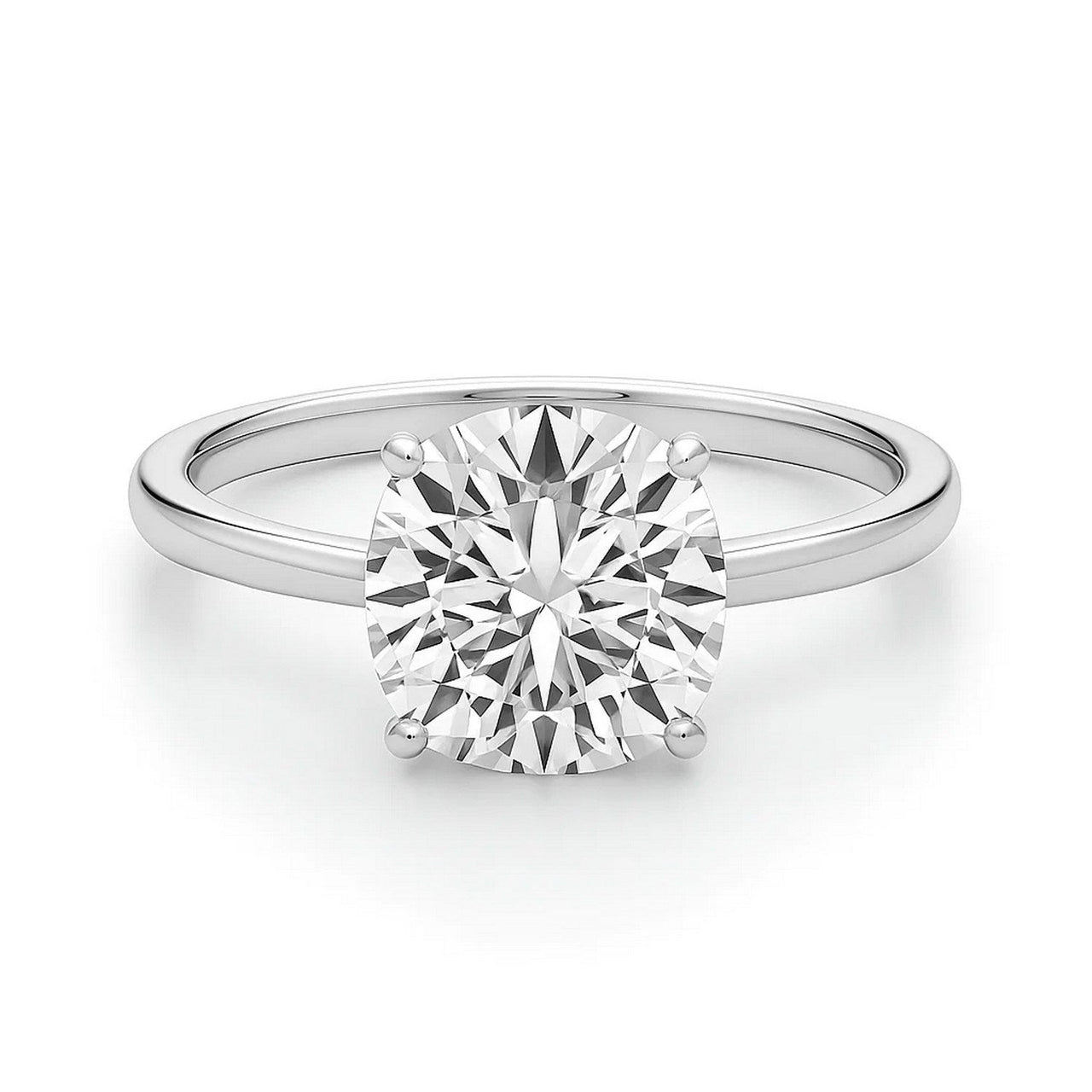 3 Carat Cushion Lab Grown IGI G/VS1 Diamond Solitaire Ring in 10K White Gold - KIAHMILLA