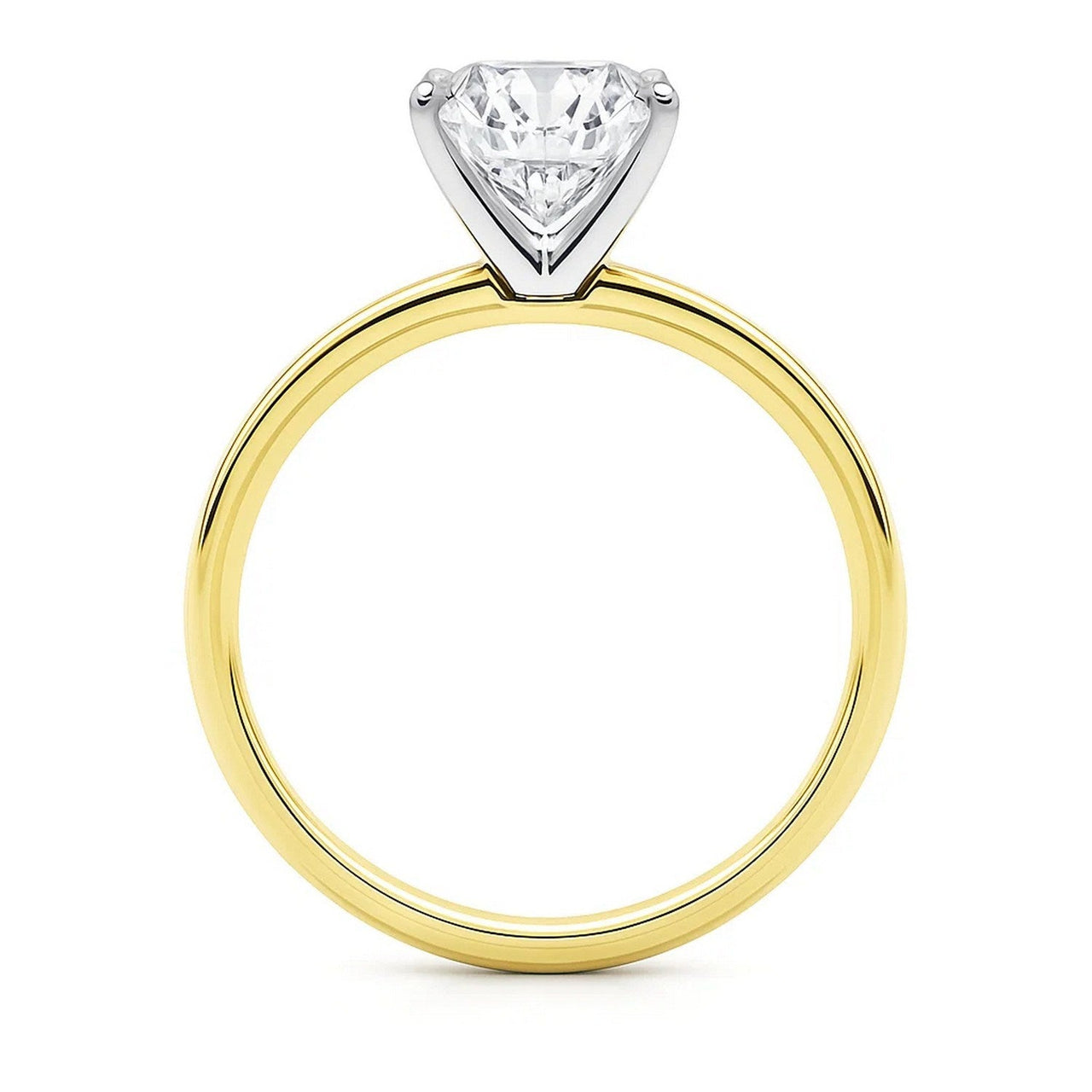3 Carat Cushion Lab Grown IGI G/VS1 Diamond Solitaire Ring in 10K Yellow Gold - KIAHMILLA