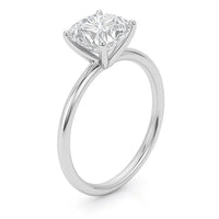 3 Carat Cushion Lab Grown IGI G/VS1 Diamond Solitaire Ring in 14K White Gold - KIAHMILLA