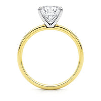 3 Carat Cushion Lab Grown IGI G/VS1 Diamond Solitaire Ring in 14K Yellow Gold - KIAHMILLA