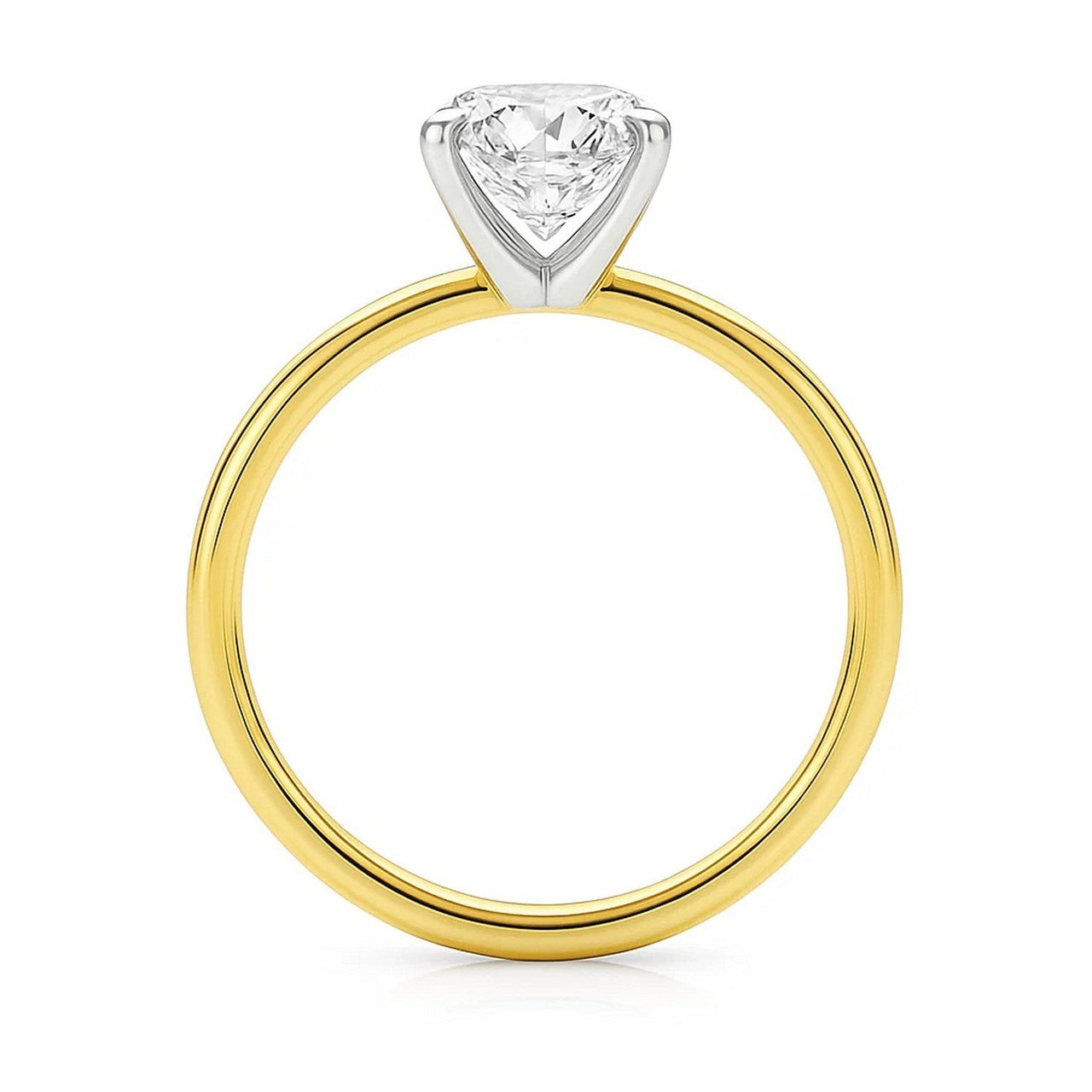 3 Carat Emerald Lab Grown IGI G/VS1 Diamond Solitaire Ring in 10K Yellow Gold - KIAHMILLA