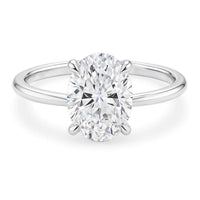 3 Carat Oval Lab Grown IGI G/VS1 Diamond Solitaire Ring in 10K White Gold - KIAHMILLA