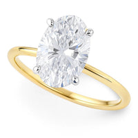 3 Carat Oval Lab Grown IGI G/VS1 Diamond Solitaire Ring in 10K Yellow Gold - KIAHMILLA