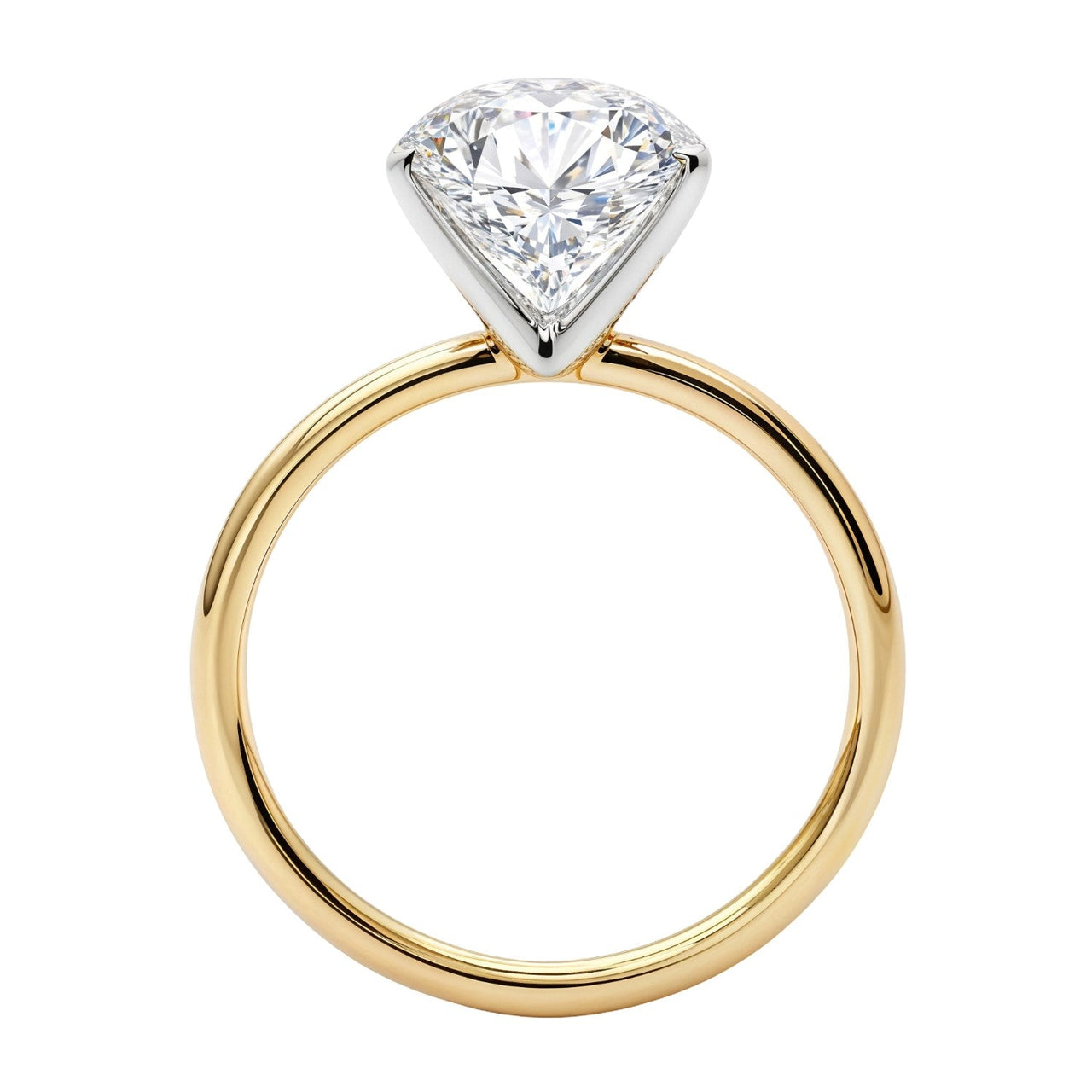 3 Carat Oval Lab Grown IGI G/VS1 Diamond Solitaire Ring in 10K Yellow Gold - KIAHMILLA