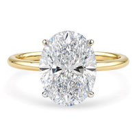 3 Carat Oval Lab Grown IGI G/VS1 Diamond Solitaire Ring in 10K Yellow Gold - KIAHMILLA