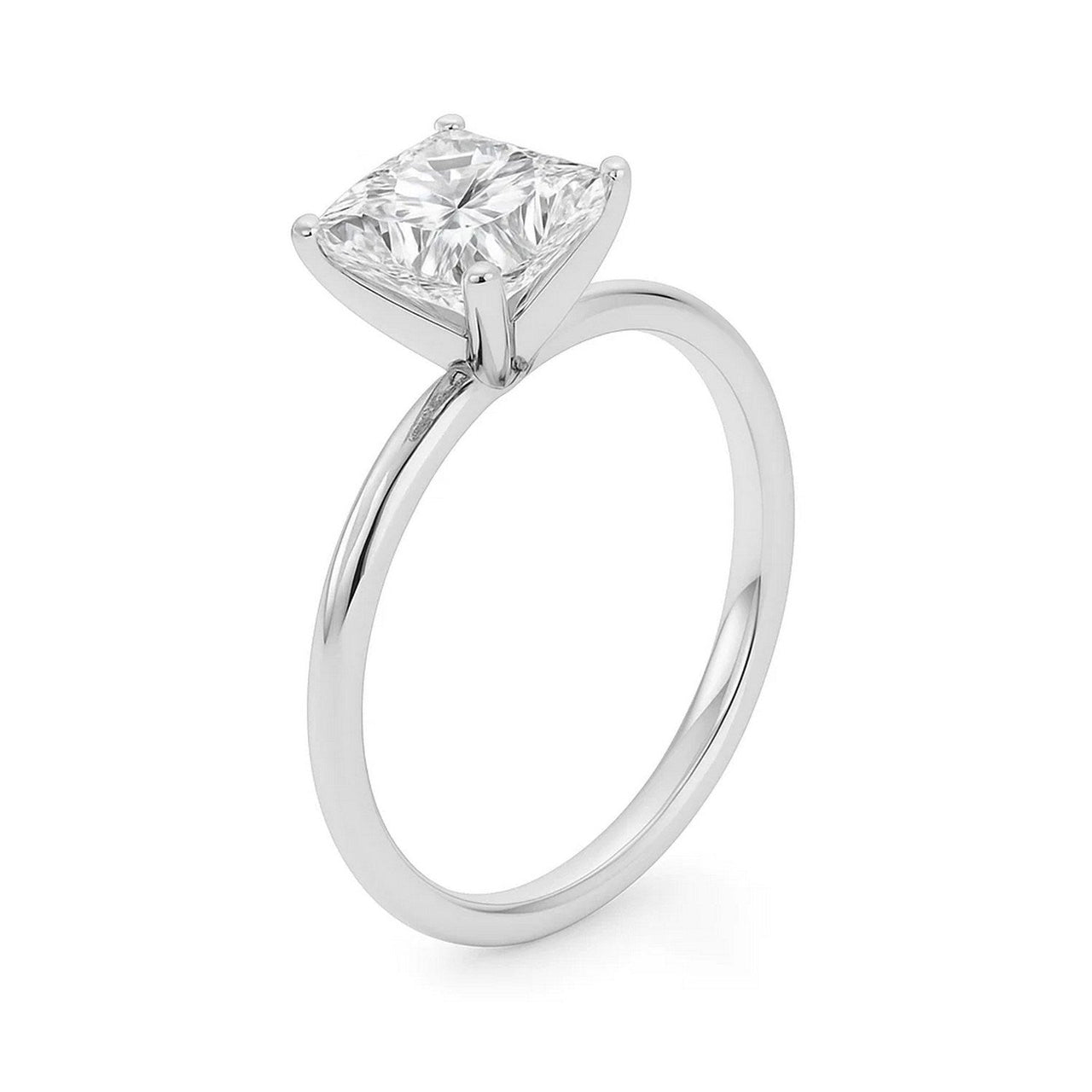 3 Carat Princess Lab Grown IGI G/VS1 Diamond Solitaire Ring in 10K White Gold - KIAHMILLA