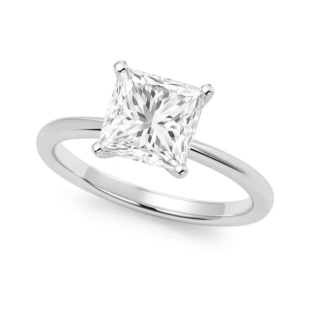 3 Carat Princess Lab Grown IGI G/VS1 Diamond Solitaire Ring in 10K White Gold - KIAHMILLA