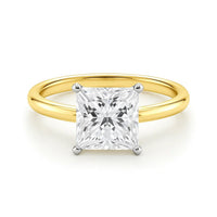 3 Carat Princess Lab Grown IGI G/VS1 Diamond Solitaire Ring in 14K Yellow Gold - KIAHMILLA