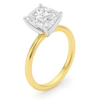 3 Carat Princess Lab Grown IGI G/VS1 Diamond Solitaire Ring in 14K Yellow Gold - KIAHMILLA