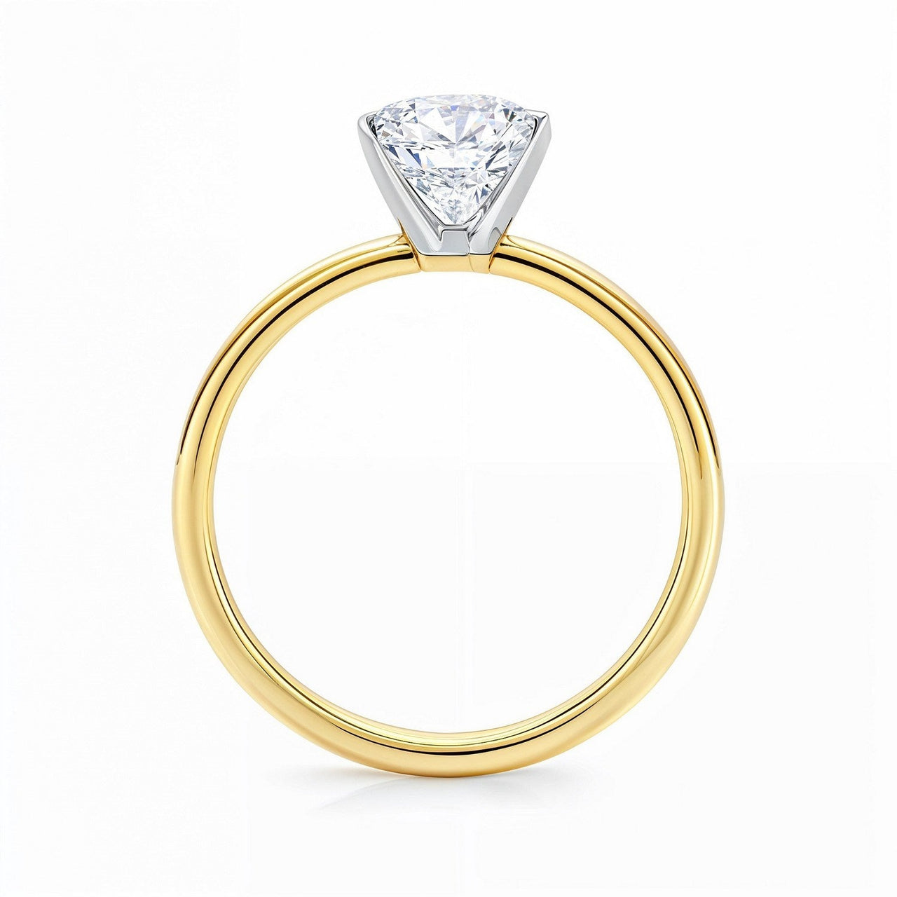3 Carat Radiant Lab Grown IGI G/VS1 Diamond Solitaire Ring in 10K Yellow Gold - KIAHMILLA