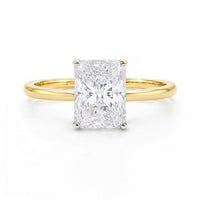 3 Carat Radiant Lab Grown IGI G/VS1 Diamond Solitaire Ring in 14K Yellow Gold - KIAHMILLA