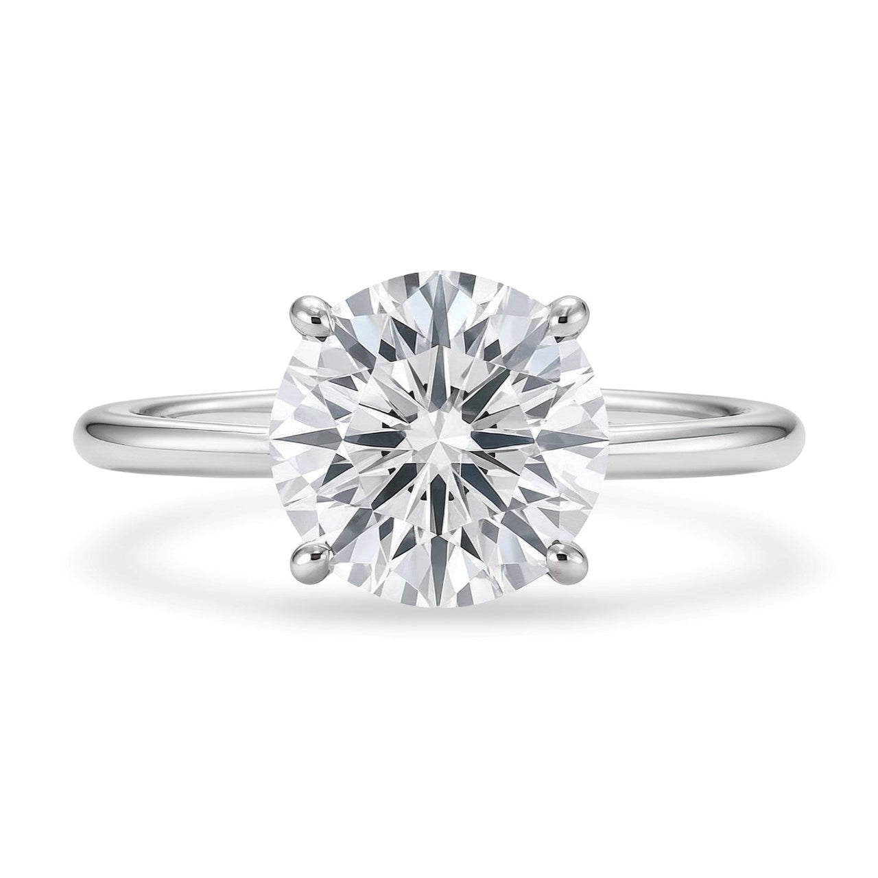 3 Carat Round Lab Grown IGI G/VS1 Diamond Solitaire Ring in 10K White Gold - KIAHMILLA
