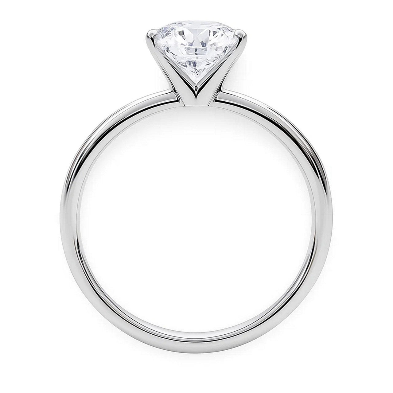 3 Carat Round Lab Grown IGI G/VS1 Diamond Solitaire Ring in 10K White Gold - KIAHMILLA