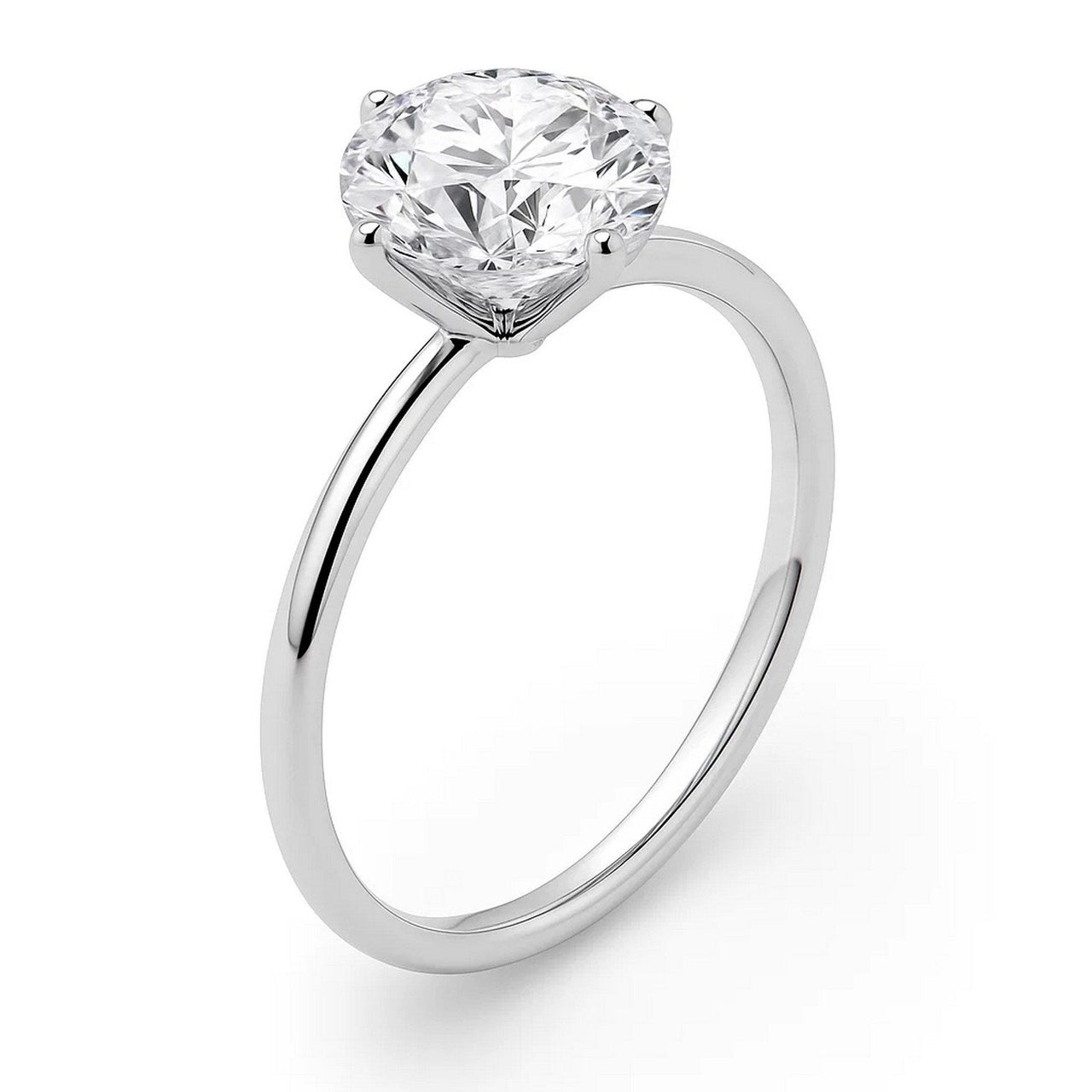 3 Carat Round Lab Grown IGI G/VS1 Diamond Solitaire Ring in 10K White Gold - KIAHMILLA