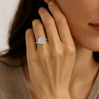 3 Carat Round Lab Grown IGI G/VS1 Diamond Solitaire Ring in 10K White Gold - KIAHMILLA