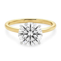 3 Carat Round Lab Grown IGI G/VS1 Diamond Solitaire Ring in 10K Yellow Gold - KIAHMILLA