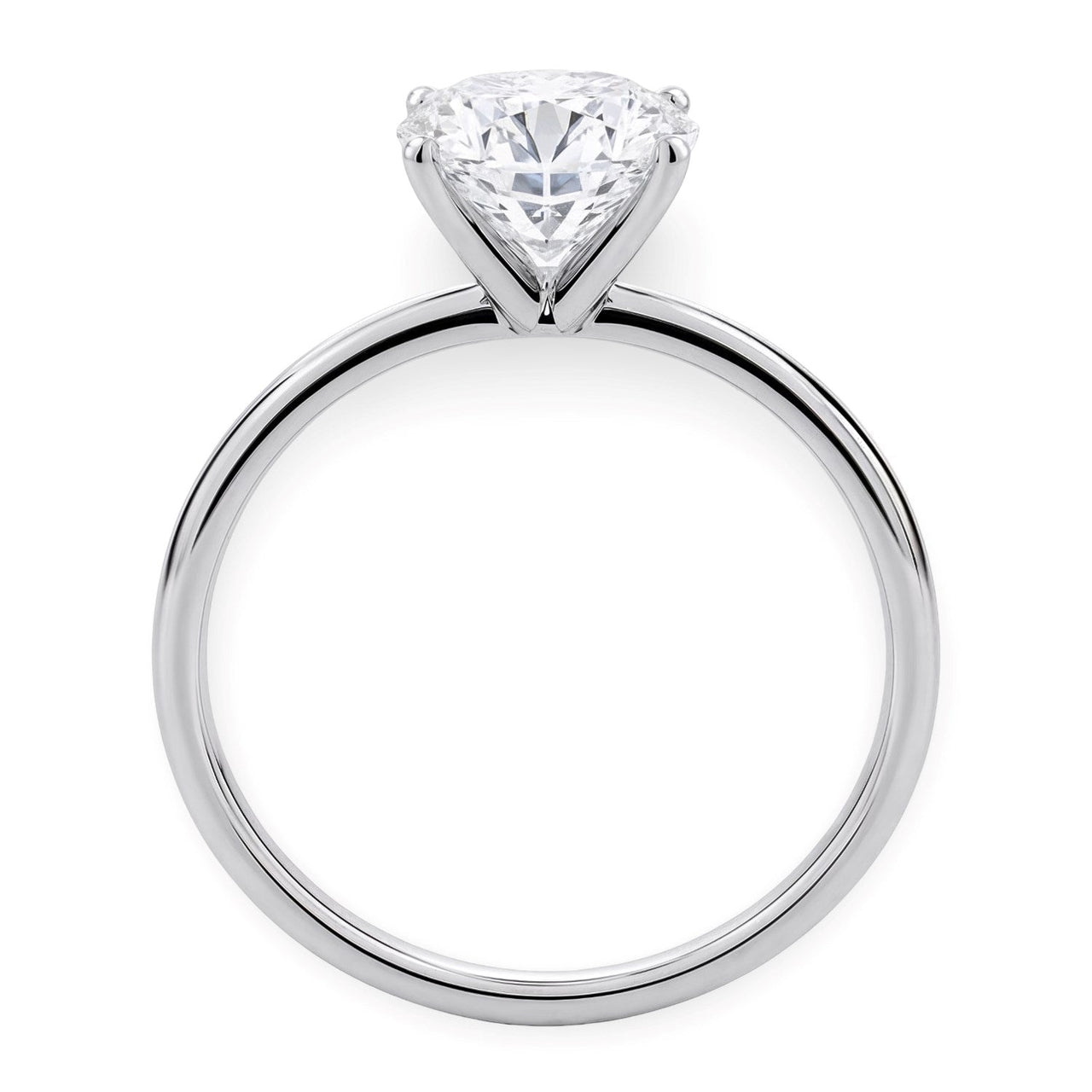 3 Carat Round Lab Grown IGI G/VS1 Diamond Solitaire Ring in 14K White Gold - KIAHMILLA