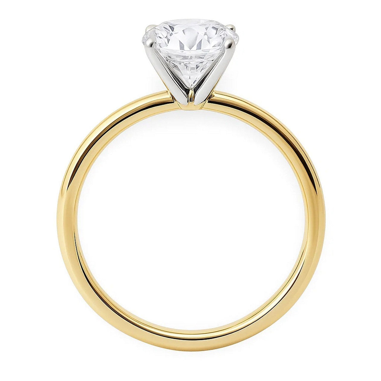 3 Carat Round Lab Grown IGI G/VS1 Diamond Solitaire Ring in 14K Yellow Gold - KIAHMILLA