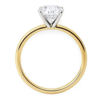 3 Carat Round Lab Grown IGI G/VS1 Diamond Solitaire Ring in 14K Yellow Gold - KIAHMILLA