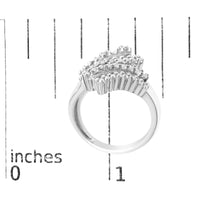 10K White Gold 1/2 Cttw Diamond Bypass Cocktail Ring